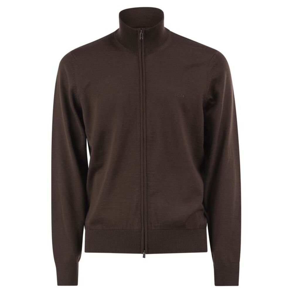 Boss Men Pure Virgin Wool Zip-Up Cardigan